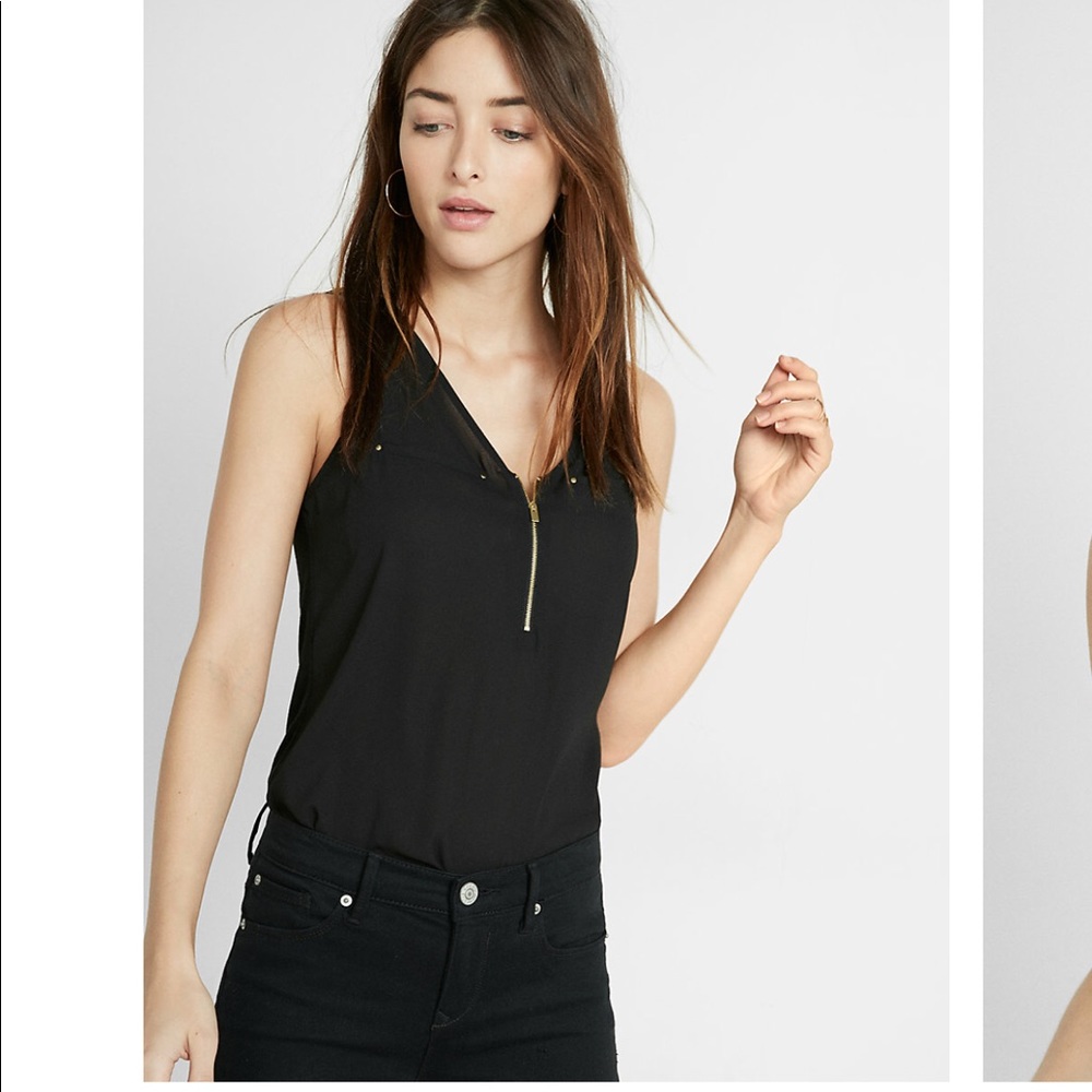 Burgundy Zip Tank from Express